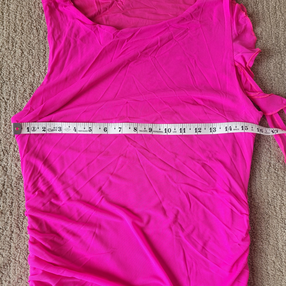 Women’s Sleeveless Ruffle Mini Bodycon Dress – Hot Pink – Size XL – NWOT - Picture 7 of 13